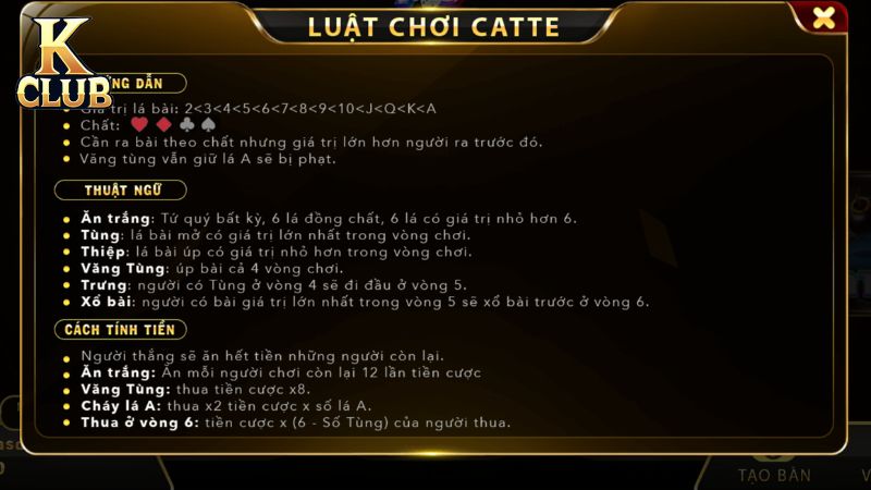 Bài Catte là game hấp dẫn đòi hỏi tư duy và chiến thuật