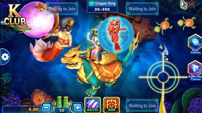 Người chơi Dragon Fishing hãy chọn mức cược và cấp độ đạn phù hợp
