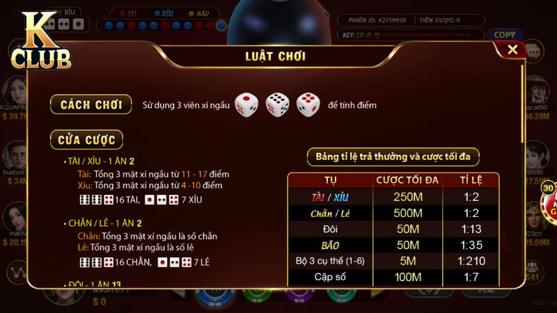 Luật chơi Sicbo rất dễ hiểu