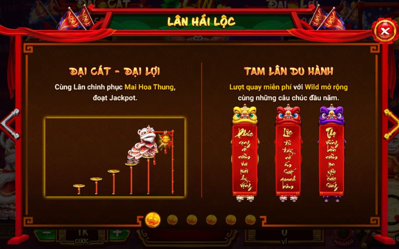 tính năng jackpot game Lân Hái Lộc