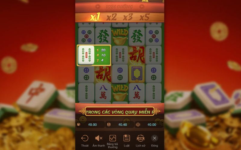 vòng free spin nhân cấp trong game nổ hũ Mạt Chược