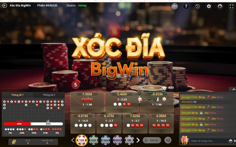 bảng cược tối ưu trong game xóc đĩa 45s
